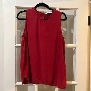 Everlane Red Silk Shirt